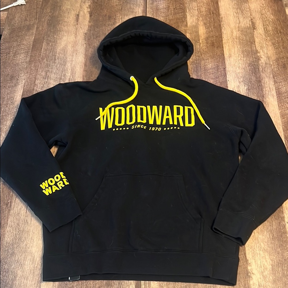 Men’s Woodward Black Hoodie with Yellow Accents